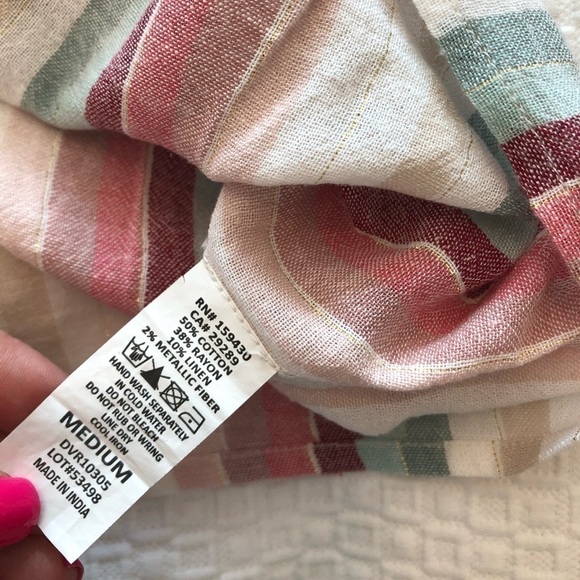 Elan Striped Tie Front Top Size M - Picture 12 of 15